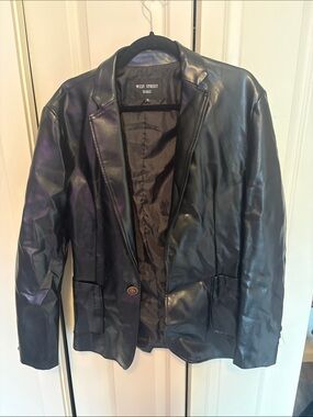 West Street HAKU Black Faux Leather Jacket - XL